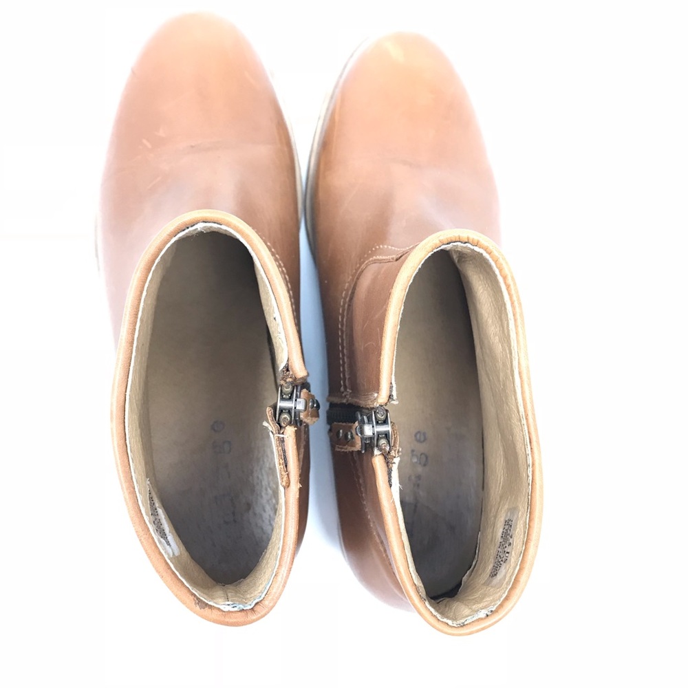 Nordstrom Hinge Cognac Leather Short Ankle Boots - Picture 6 of 8